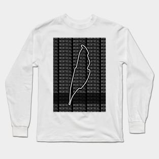 Montreal - F1 Circuit - Black and White Long Sleeve T-Shirt